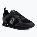 Shoes EA7 Emporio Armani Black & White Suede triple black micropunch
