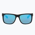 Sunglasses Ray-Ban Justin Classic matt black gum/blue mirror 2