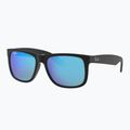 Sunglasses Ray-Ban Justin Classic matt black gum/blue mirror 4