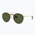Sunglasses Ray-Ban Round Double Bridge arista gold/green g-15 4