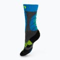 Children's ski socks UYN Ski Junior medium grey melange/turquoise 2