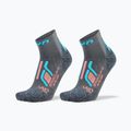 Women's socks UYN Trekking Approach Low Cut 2 pack grey/turquoise
