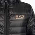 Men's EA7 Emporio Armani Train Core ID Down Light Hoodie black/gold logo jacket 3