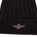 Aeronautica Militare Cotton Eagle Embroidery jet black winter cap 3