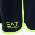Men's EA7 Emporio Armani Water Sports Core Piping blu navy/fluo lime swim shorts 3