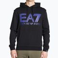 Men's EA7 Emporio Armani Train Logo Series Oversize Logo Hoodie Coft black