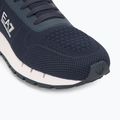 EA7 Emporio Armani Black & White Legacy Knit navy blazer/white shoes 7