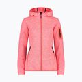 Women's CMP Red Fluo/Bianco fleece sweatshirt 3H19826/07CM