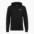 Men's sweatshirt Emporio Armani EA7 Train Logo Series Extended Logo Hoodie black / gold