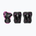Children's roller skates with protectors Rollerblade Microblade Combo Jr black/pink 7