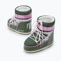 Women's Moon Boot Icon Low Space Racing forest green/silver/pink snow boots 8