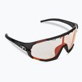 Tifosi Sledge Fototec matte black/clarion red photochromic cycling glasses