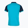 Men's tennis polo shirt Joma Montreal fluorescent turquoise/navy blue 2