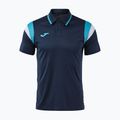 Men's tennis shirt Joma Terra Polo dark navy/turquoise fluor