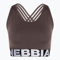 NEBBIA Medium Impact Cross brown fitness bra 4