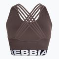 NEBBIA Medium Impact Cross brown fitness bra 5