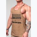 Men's training tank top NEBBIA Washed-Off Stringer Max Out light brown 4