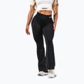 Women's training leggings NEBBIA Flow Seamless High Waist Sculpting Flared Black