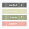 Resistance band set GymBeam 4 pcs.i black/olive/green/peach