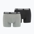 PUMA Basic men's boxer shorts 2 pairs dark grey melange/black