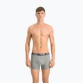 PUMA Basic men's boxer shorts 2 pairs dark grey melange/black 3