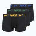 Men's boxers Nike Dri-Fit Essential Micro Trunk 3 pairs black/game royal/malachite/un gold/zoom wb