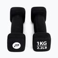 Neoprene dumbbells 1 kg Pure2Improve black P2I201390 3