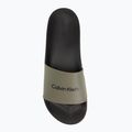 Calvin Klein men's flip-flops HM0HM01063 Chuncky Pool Slide Rub Smokey Olive/Black 5