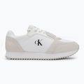 Calvin Klein Women's Shoes YW0YW01644 Runner Laceup Sock Mg Nylon Mix Bright White/Black 2