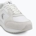 Calvin Klein men's shoes YM0YM01326 Retro Runner Sock Lace Up Ny-Su Bright White/Black 7