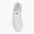 Calvin Klein women's shoes YW0YW01224 Cupsole Mono Lth Wn white/silver 5