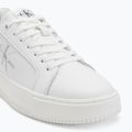 Calvin Klein women's shoes YW0YW01224 Cupsole Mono Lth Wn white/silver 7
