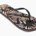 Women's O'Neill Profile Graphic black tropical flower flip flops 11