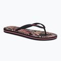 Women's O'Neill Profile Graphic black tropical flower flip flops