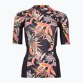 Women's swim shirt O'Neill Anglet Skin SS black tropical flower