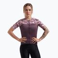 Women's cycling jersey Rogelli Essential Graphic burgundy/coral