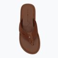 Men's Tommy Hilfiger Leather Beach Sandal winter cognac flip flops 5