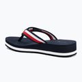 Tommy Hilfiger women's flip flops Corp Mid Wedge Beach Sandal space blue 3