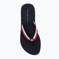 Tommy Hilfiger women's flip flops Corp Mid Wedge Beach Sandal space blue 5