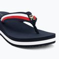 Tommy Hilfiger women's flip flops Corp Mid Wedge Beach Sandal space blue 7