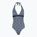 Tommy Hilfiger women's one piece swimsuit Halter One Piece Rp Print illustrated wave dark night navy