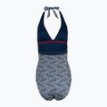 Tommy Hilfiger women's one piece swimsuit Halter One Piece Rp Print illustrated wave dark night navy 2