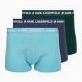 Men's boxers KARL LAGERFELD Logo Trunk Multiband 3 pairs dark sea/indigo/blue