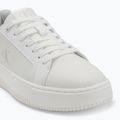 Calvin Klein women's shoes YW0YW01769 Chunky Cupsole Low Mg bright white/silver 7