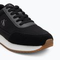 Calvin Klein women's shoes YW0YW01888 Retro Runner Low Laceup Canvas black/bright white 7