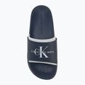 Men's Calvin Klein YM0YM00361 Slide Rubber Neoprene Monologo navy/oyster mushroom flip-flops 5