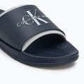 Men's Calvin Klein YM0YM00361 Slide Rubber Neoprene Monologo navy/oyster mushroom flip-flops 7