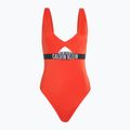 Calvin Klein women's swimsuit KW0KW02746 Intense Power One Piece Fashion Fit flamingo chili