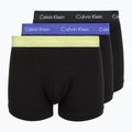 Men's boxers Calvin Klein 0000U2662G Trunk 3 pairs black w green bloom wb/black w da