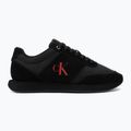 Men's shoes Calvin Klein HM0HM02212 Retro Runner Bans Leather Suede triple black/adrenaline rush 2